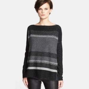Vince Cashmere Wool‎ Striped Boatneck Pullover Sweater Size XS Long Sleeve Knit